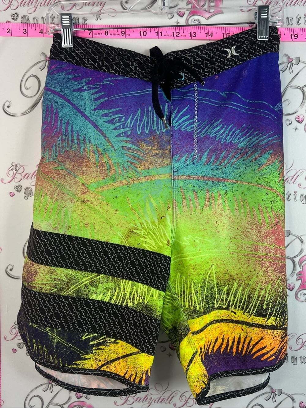 Hurley phantom shorts aloha Men's Vibrant Multicolor Palm-Print Board Shorts
